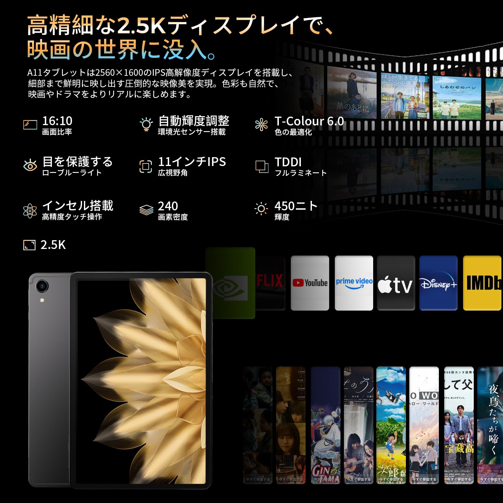 最新8コアHelio G100搭載 Android 15タブレット 11インチ タブレット Android 15【最新8コアHelio G100搭載】11インチ